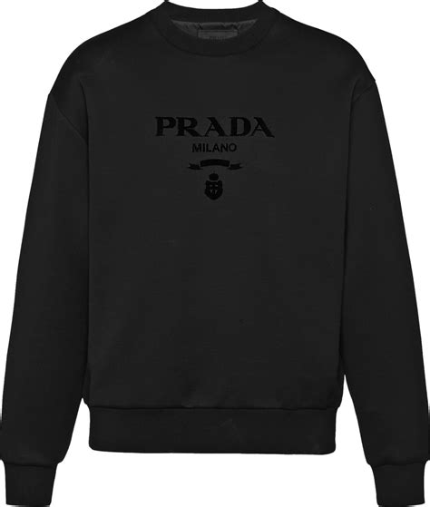 prada black sweatshirt|prada milano sweatshirt.